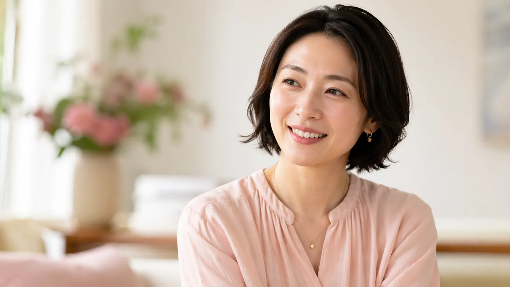 再婚に成功した30代女性の笑顔