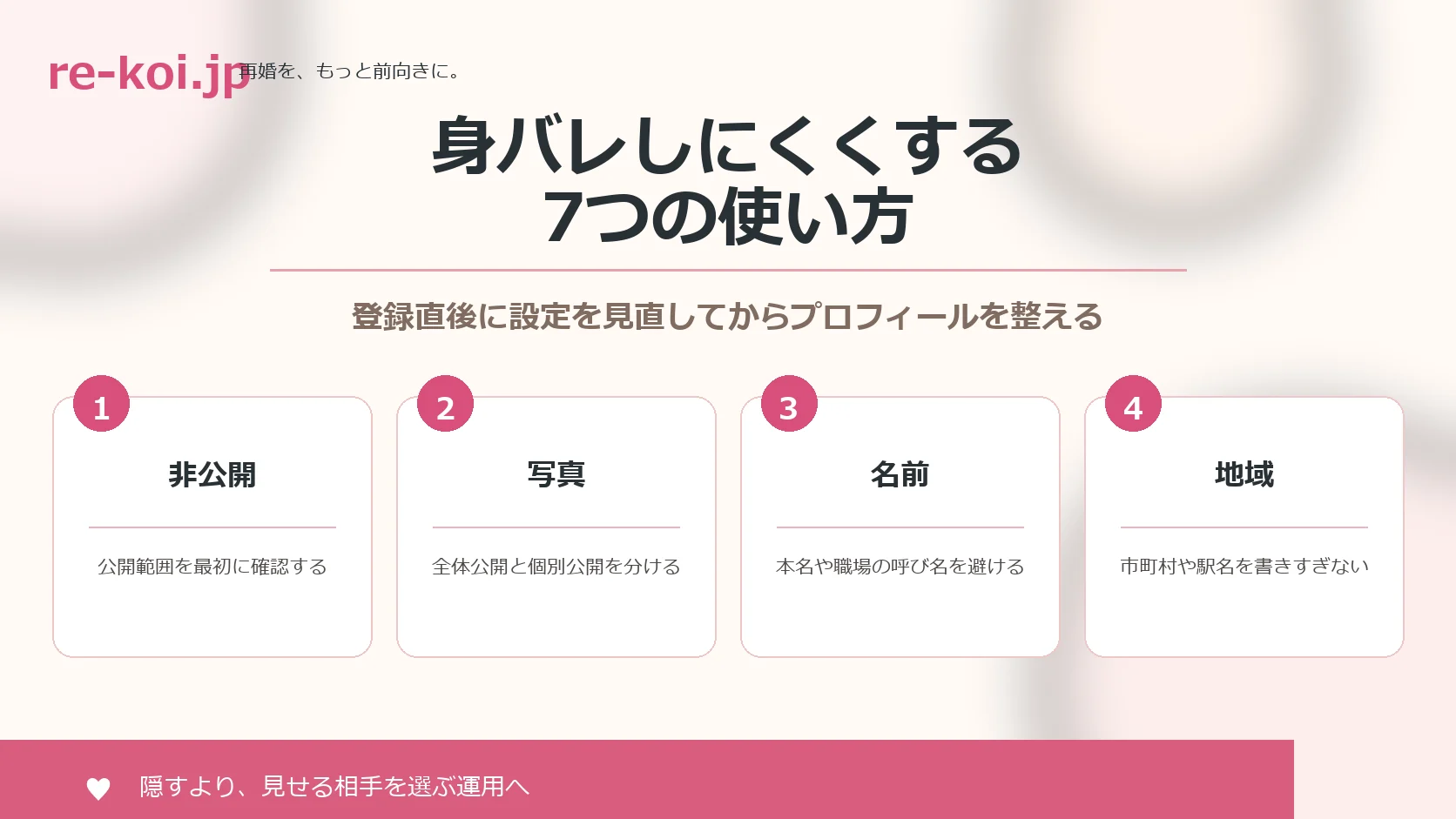 婚活アプリで身バレしにくくする設定チェック