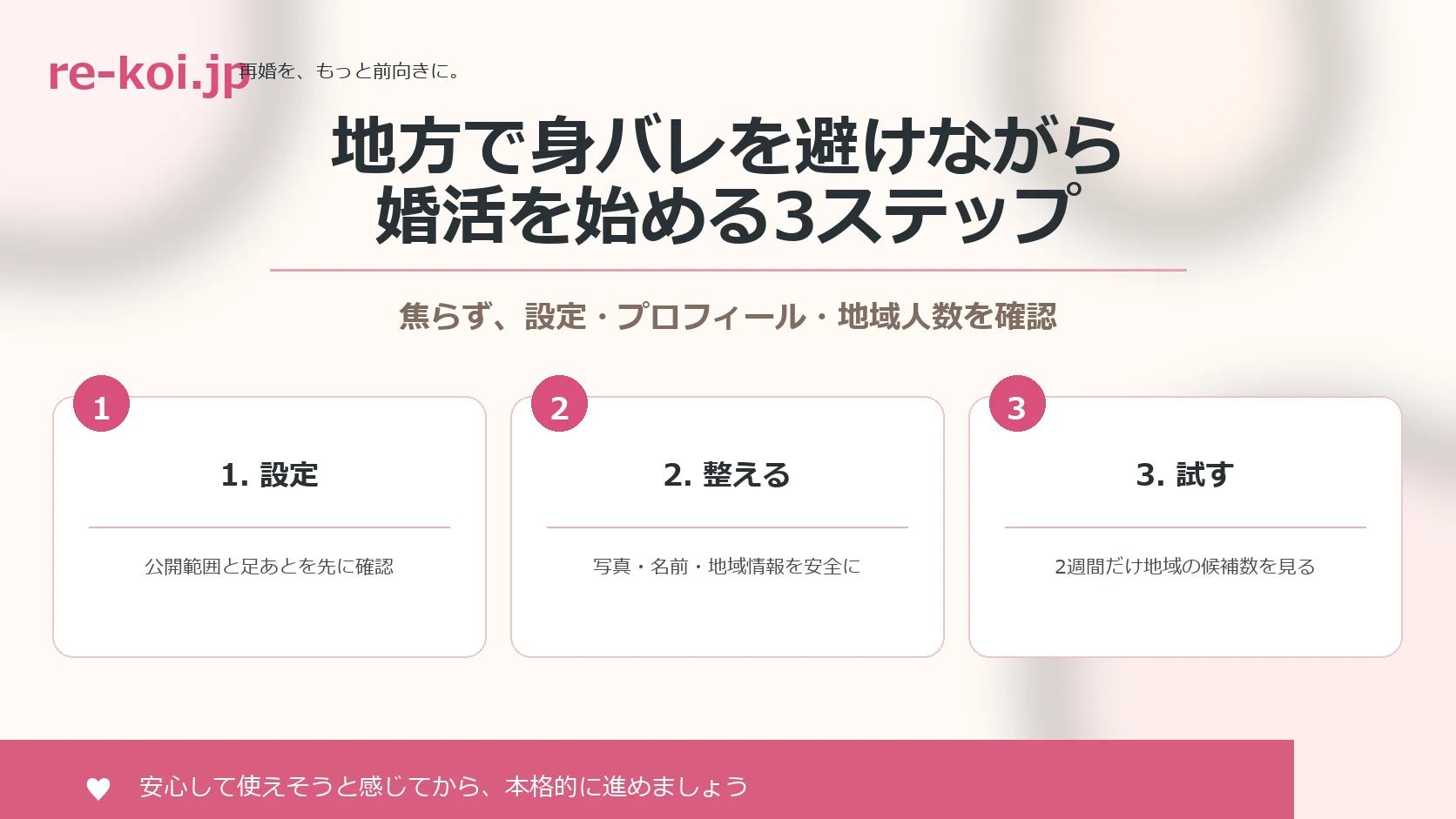地方で身バレを避けながら婚活を始めるステップ