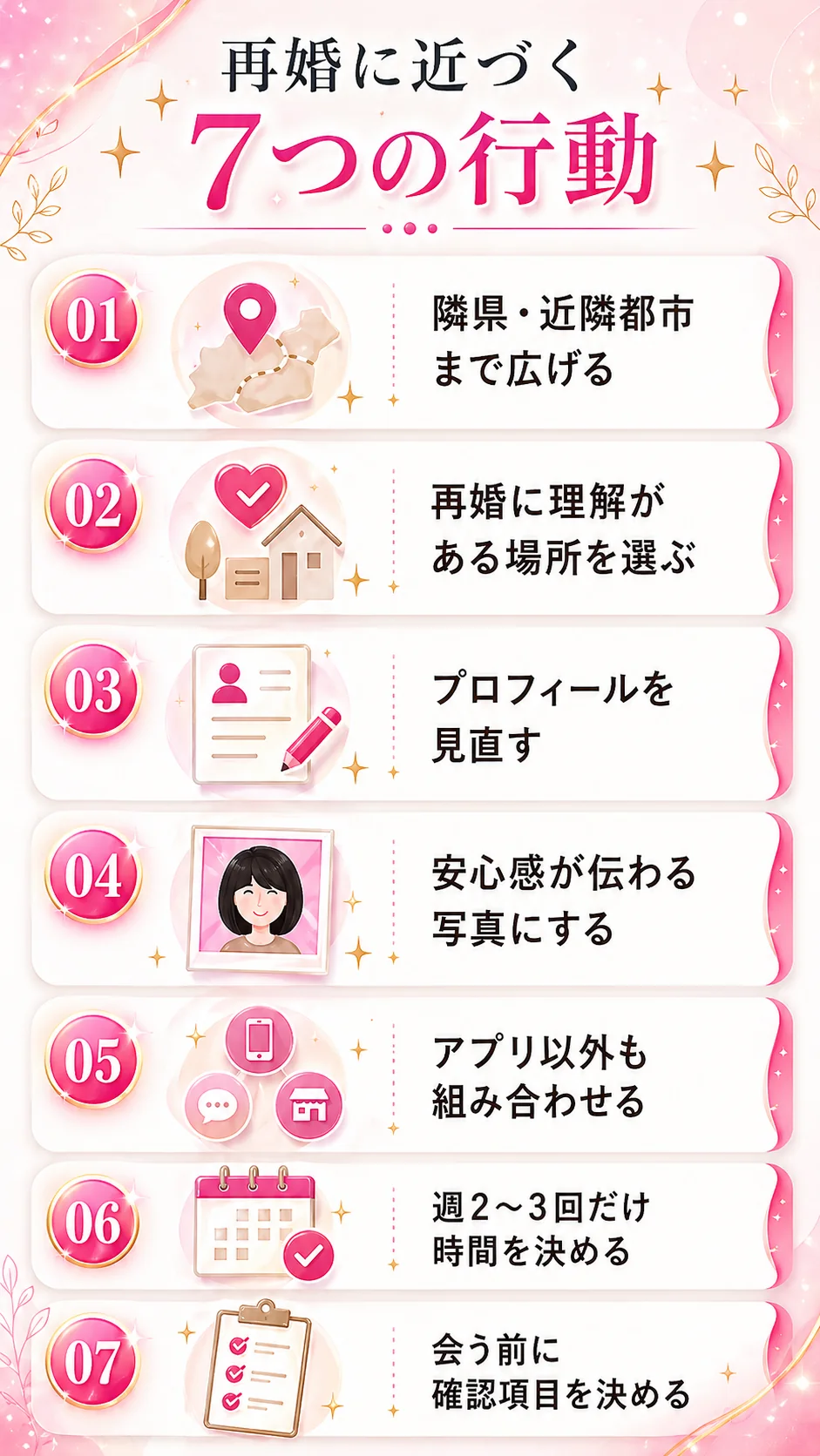 地方で出会いがないバツイチが再婚に近づく7つの行動